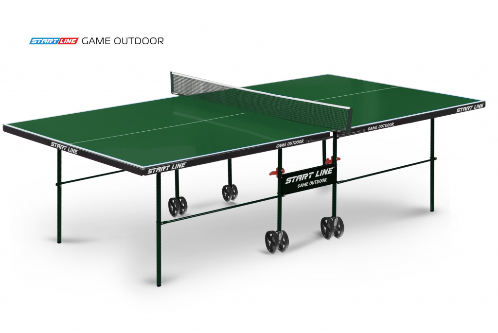 Start Line Game Outdoor с сеткой зеленый из каталога уличных теннисных столов в Волгограде по цене 31990 ₽
