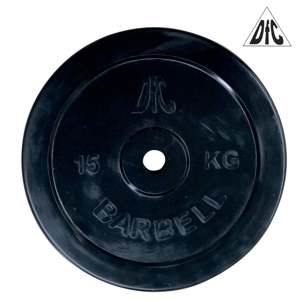DFC 15 кг обрезиненный из каталога дисков для штанги с посадочным диаметром 26 мм.  в Волгограде по цене 4290 ₽