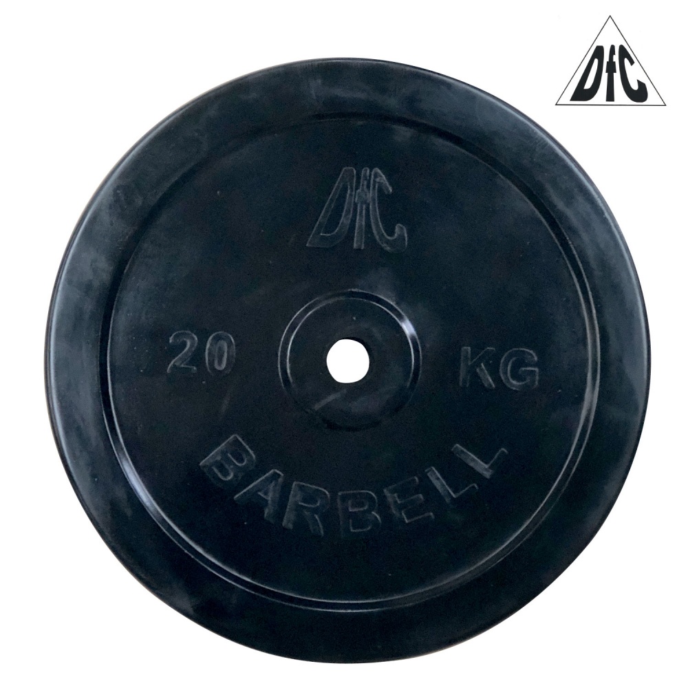DFC 20 кг обрезиненный из каталога дисков для штанги с посадочным диаметром 26 мм.  в Волгограде по цене 5590 ₽