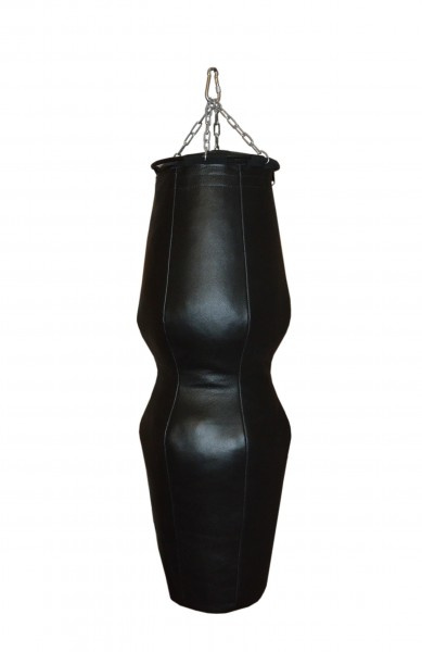 Подвесной боксерский мешок и груша Рокки Силуэт 130х40 см. 50 кг. кожа