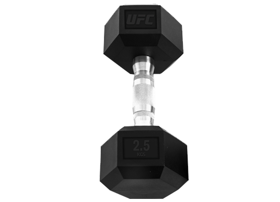 Обрезиненная гантель UFC гексагональная 2.5 кг.