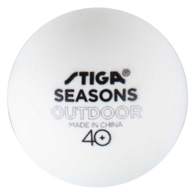 Мячи для настольного тенниса Stiga всепогодные Seasons outdoor 40+, 6 шт. белые