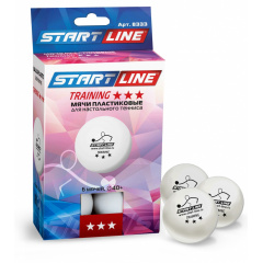 Start Line TRAINING 3*, 6 мячей в упаковке из каталога мячей для настольного тенниса в Волгограде по цене 590 ₽