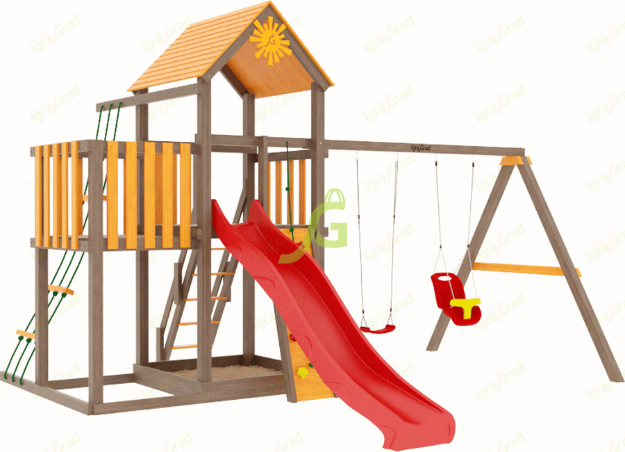 IgraGrad Панда Фани с балконом Недорогие детские комплексы