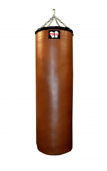 Подвесной боксерский мешок и груша Рокки натуральная кожа 110*40 см