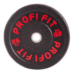 Profi Fit бамперный черный 25 кг из каталога дисков для штанги с посадочным диаметром 50 мм. в Волгограде по цене 15804 ₽