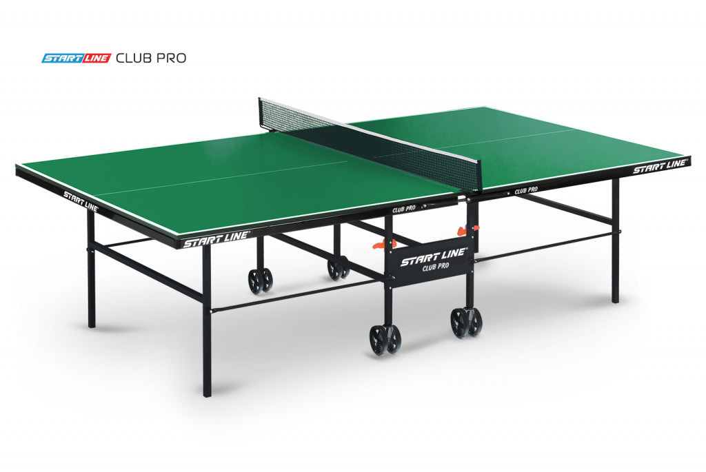 Start Line Club Pro green из каталога теннисных столов для помещений в Волгограде по цене 20590 ₽