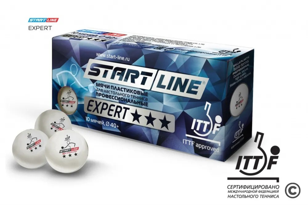 Start Line Expert V40+ 3* (ITTF) (10 шт) из каталога мячей для настольного тенниса в Волгограде по цене 1240 ₽