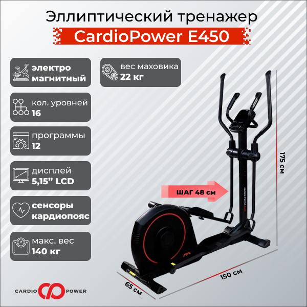 CardioPower E450 из каталога складных эллиптических тренажеров в Волгограде по цене 59900 ₽
