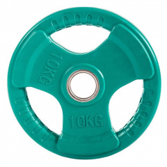 Profi Fit 3 HANDLE 10 кг обрезиненный (с хватами) из каталога дисков для штанги с посадочным диаметром 26 мм.  в Волгограде по цене 5712 ₽