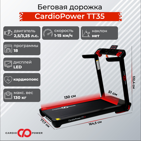 CardioPower TT35 из каталога беговых дорожек в Волгограде по цене 64900 ₽