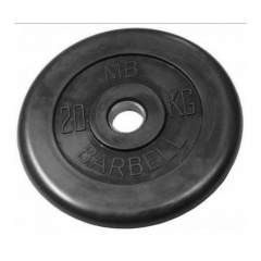 Диск для штанги обрезиненный MB Barbell (металлическая втулка) 20 кг / диаметр 51 мм в Волгограде по цене 10837 ₽