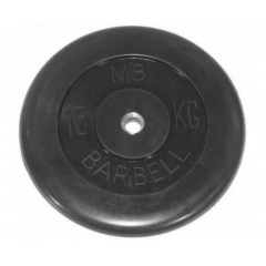 Диск для штанги обрезиненный MB Barbell (металлическая втулка) 15 кг / диаметр 51 мм в Волгограде по цене 5820 ₽