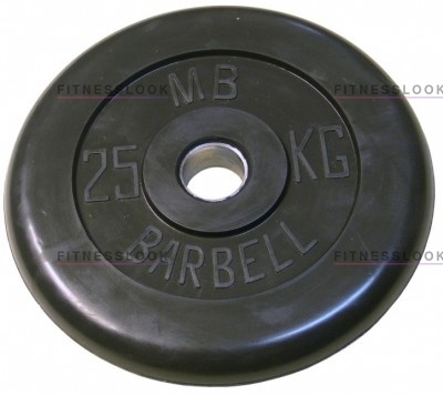 MB Barbell черный - 30 мм - 25 кг из каталога дисков для штанги с посадочным диаметром 30 мм.  в Волгограде по цене 7032 ₽