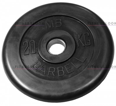 MB Barbell черный - 30 мм - 20 кг из каталога дисков для штанги с посадочным диаметром 30 мм.  в Волгограде по цене 7872 ₽