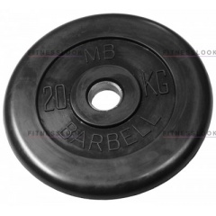 MB Barbell черный - 30 мм - 20 кг из каталога дисков для штанги с посадочным диаметром 30 мм.  в Волгограде по цене 5623 ₽