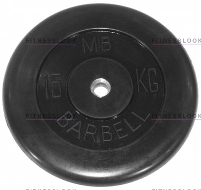 MB Barbell черный - 30 мм - 15 кг из каталога дисков для штанги с посадочным диаметром 30 мм.  в Волгограде по цене 4220 ₽