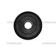 MB Barbell черный - 30 мм - 0.75 кг из каталога дисков для штанги с посадочным диаметром 30 мм.  в Волгограде по цене 340 ₽