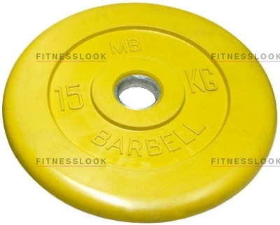 MB Barbell желтый - 30 мм - 15 кг из каталога дисков для штанги с посадочным диаметром 30 мм.  в Волгограде по цене 4816 ₽