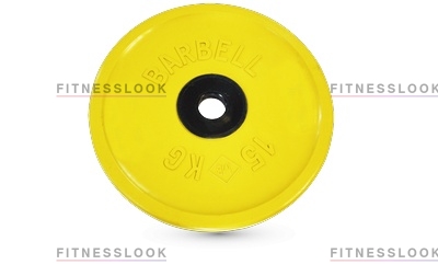 MB Barbell евро-классик желтый - 50 мм - 15 кг из каталога дисков для штанги с посадочным диаметром 50 мм. в Волгограде по цене 10690 ₽
