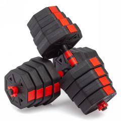 VictoryFit гексагональная с грифом, 30 кг. (2 шт. х 15 кг.) VF-DH300 из каталога разборных (наборных) гантелей в Волгограде по цене 3830 ₽