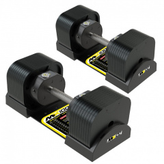 MX Select MX100 EVO, рифленая стальная рукоять, вес 5.9-45.4 кг, 2 шт из каталога разборных (наборных) гантелей в Волгограде по цене 79480 ₽