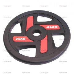 AeroFit Alex полиуретановый 50 мм - 25 кг из каталога дисков для штанги с посадочным диаметром 50 мм. в Волгограде по цене 14420 ₽