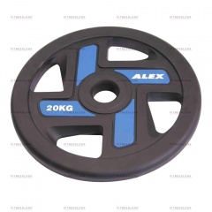 AeroFit Alex полиуретановый 50 мм - 20 кг из каталога дисков для штанги с посадочным диаметром 50 мм. в Волгограде по цене 12903 ₽