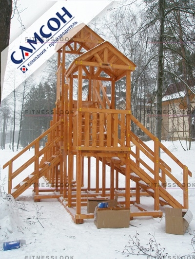 Самсон Зима из каталога зимних деревянных горок в Волгограде по цене 471400 ₽