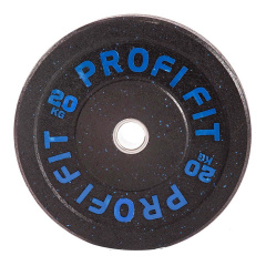 Profi Fit бамперный черный 20 кг из каталога дисков для штанги с посадочным диаметром 50 мм. в Волгограде по цене 14550 ₽