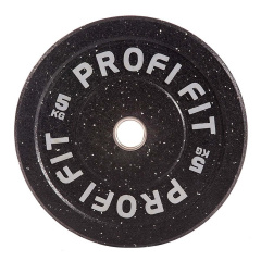 Profi Fit бамперный черный 5 кг из каталога дисков для штанги с посадочным диаметром 50 мм. в Волгограде по цене 5770 ₽