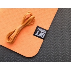 6 мм двухслойный оранжевый FT-YGM6-2LT-ORANGE-BK в Волгограде по цене 1860 ₽ в категории коврики для йоги и фитнеса Original FitTools