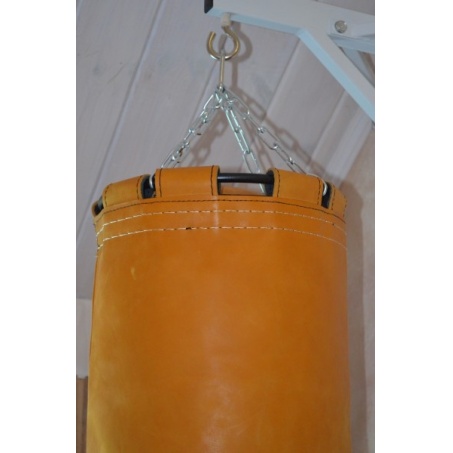 Подвесной боксерский мешок и груша Рокки 120х40 см. 50 кг кожа рыжий