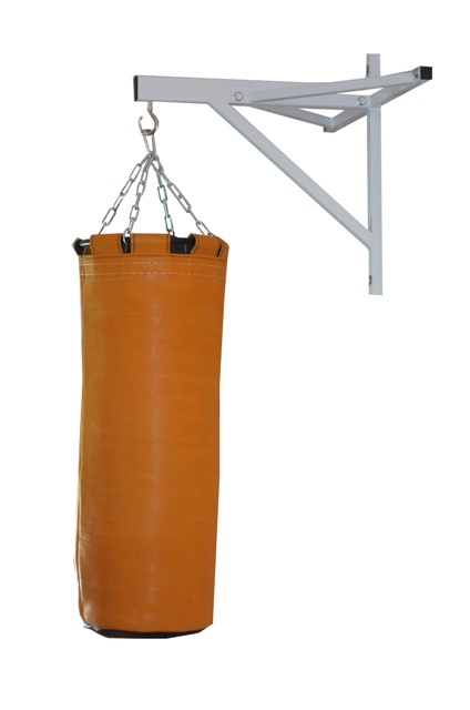Подвесной боксерский мешок и груша Рокки 140х40 см. 60 кг. кожа рыжий