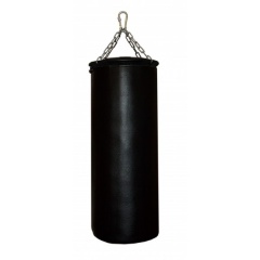Подвесной боксерский мешок и груша Рокки 150х40 см. 65 кг. кожа черный в Волгограде по цене 37380 ₽